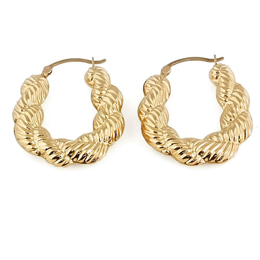9ct gold (Hollow) 2.7g Hoop Earrings